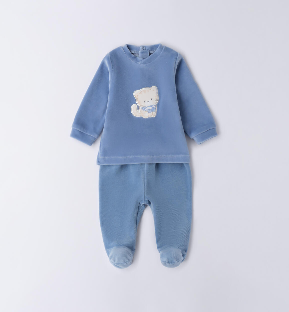 Tutina neonato ciniglia BLU iDO