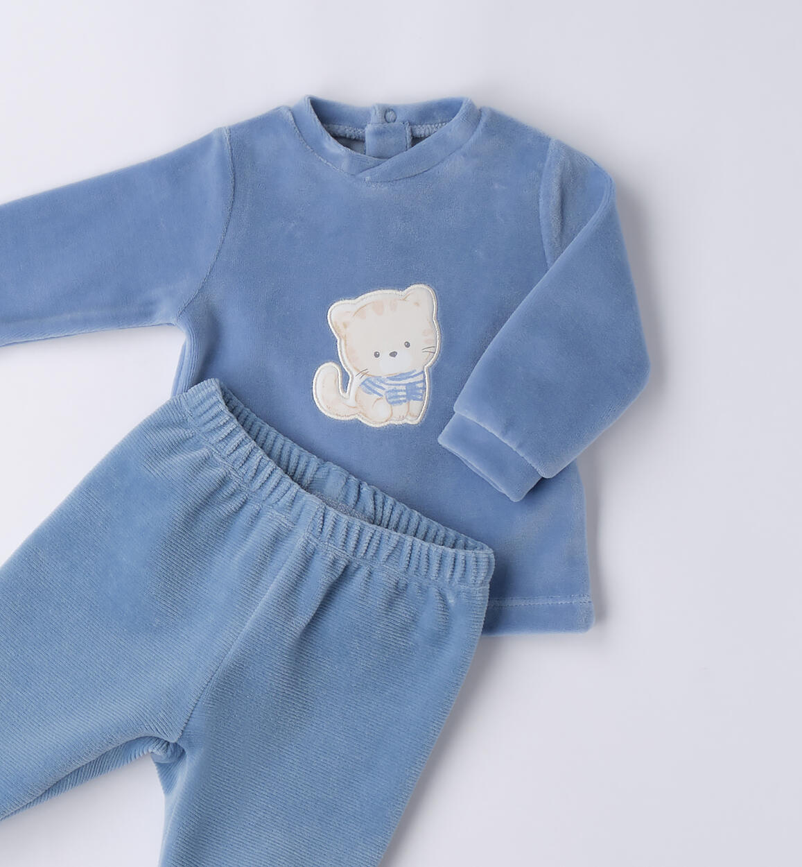 Tutina neonato ciniglia AZZURRO-3814 - 0024F00100