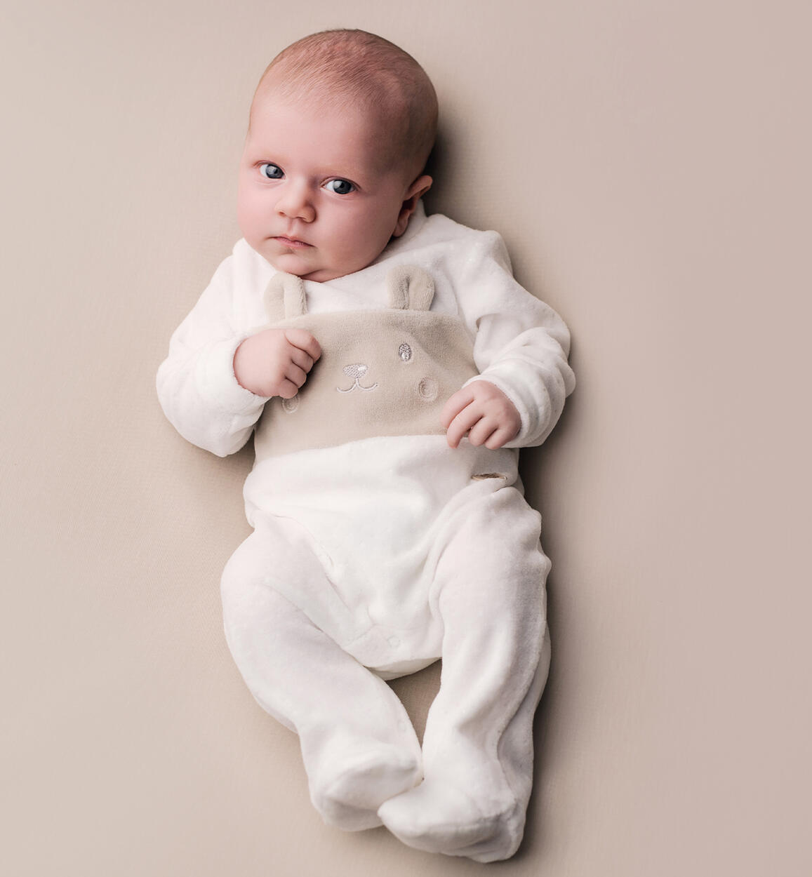 Tutina neonato ciniglia unisex PANNA iDO