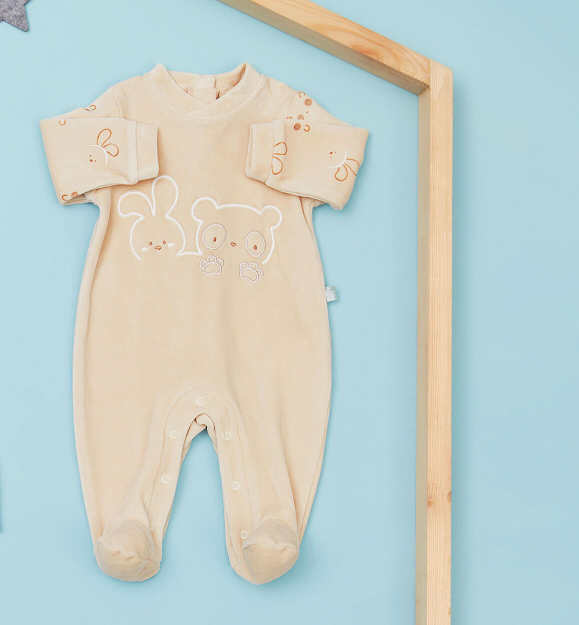 Tutina neonato in ciniglia unisex da 0 a 18 mesi iDO