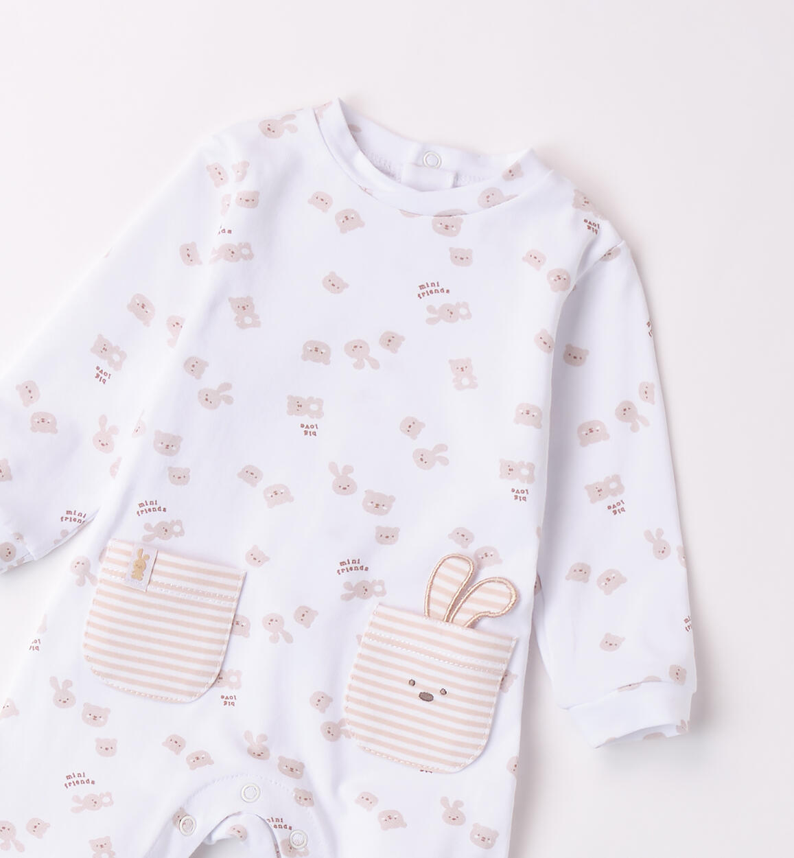 Tutina neonato unisex BIANCO-BEIGE-6BGT - 0284B07200