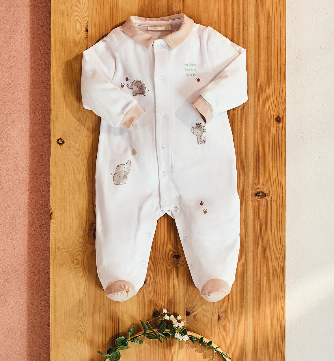 Tutina per neonata Minibanda BIANCO Minibanda