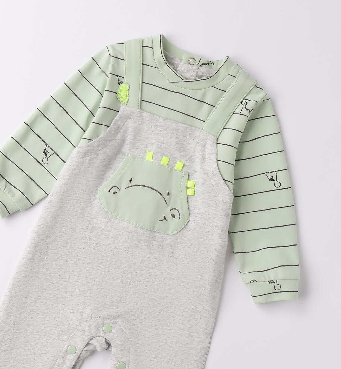 Tutina salopette neonato GRIGIO MELANGE-8948 - 0284B02400
