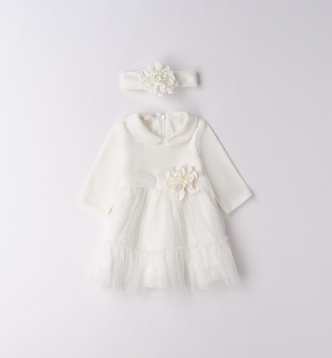 Vestito battesimo neonata PANNA Minibanda