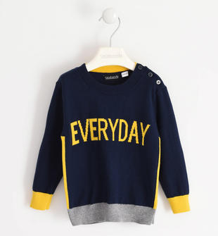 Maglia in tricot paricollo stampa Everyday sarabanda NAVY-3885
