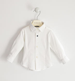 Camicia classica in popeline stretch sarabanda BIANCO-0113