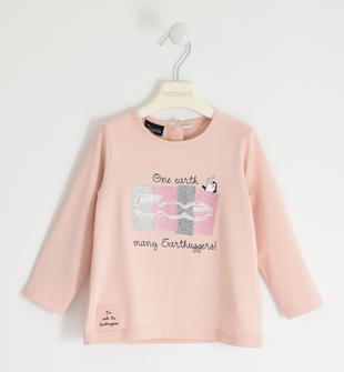 Girocollo in cotone organico con stampa 500e ¿Sarabanda interpreta Fiat Nuova 500¿ sarabanda ROSA CHIARO-2617