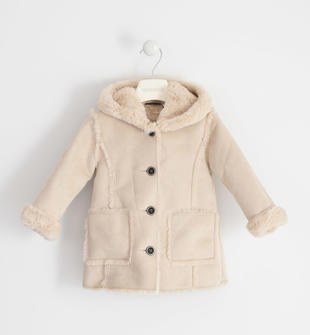 Cappotto modello shearling per bambina sarabanda BEIGE-BEIGE-8208