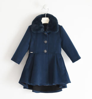 Elegante cappotto in velour con fiocco sarabanda NAVY-3885