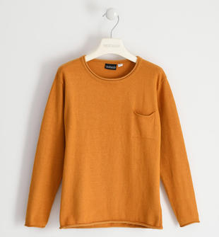 Maglia girocollo in tricot di cotone con taschino per bambino sarabanda