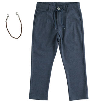 Pantalone elegante con coulisse e portachiavi sarabanda NAVY-3885