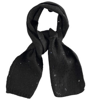 Elegante sciarpa in tricot con micro paillettes sarabanda NERO-0658