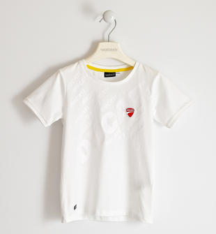 T-shirt 100% cotone con stampa ed etichette gommate 