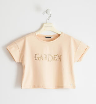 T-shirt in jersey stretch con scritta "Garden" sarabanda