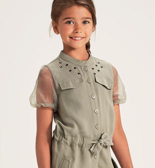 Tuta jumpsuit in twill di viscosa per bambina da 6 a 16 anni Sarabanda -  Miniconf Shop
