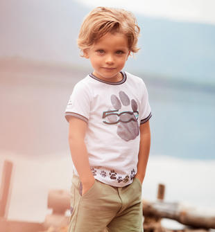 T-shirt con zampette in cotone organico stretch 