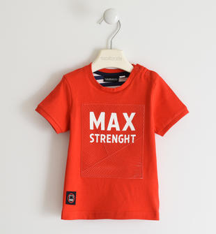 T-shirt 100% cotone con particolare stampa "Max strenght" sarabanda ROSSO-2235