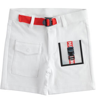 Pantalone corto 100% cotone con tasca trasparente sarabanda