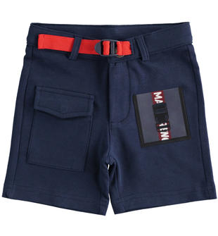 Pantalone corto 100% cotone con tasca trasparente sarabanda NAVY-3854