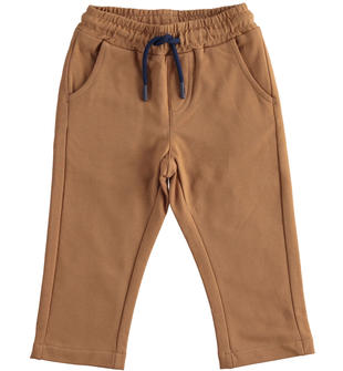 Pantalone in felpa stretch di cotone sarabanda BEIGE-1117