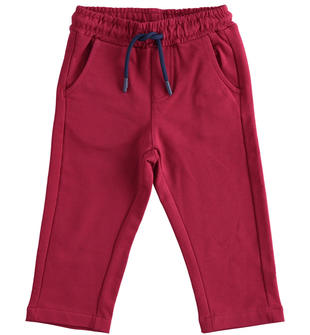 Pantalone in felpa stretch di cotone sarabanda BORDEAUX-2537
