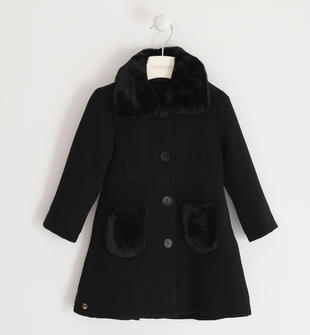Caldo cappotto in melton per bambina sarabanda NERO-0658