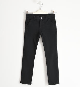Pantalone classico in twill stretch slim fit sarabanda NERO-0658