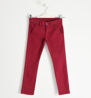 Pantalone classico in twill stretch slim fit sarabanda BORDEAUX-2537