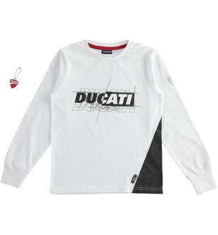 Maglietta girocollo in jersey 100% cotone Sarabanda interpreta Ducati sarabanda BIANCO-0113
