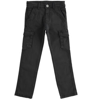 Pantalone modello cargo in twill regular fit sarabanda NERO-0658