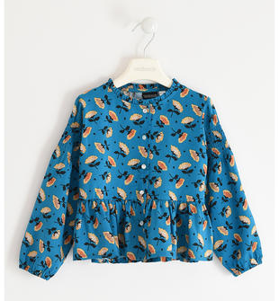 Camicia 100% lyocell con balza sul fondo sarabanda PANNA-MULTICOLOR-6RQ2