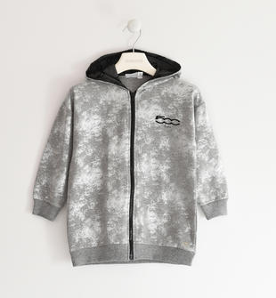 Felpa over con cappuccio foderato in tulle brand 500 sarabanda GRIGIO MELANGE-SILVER-6RP4