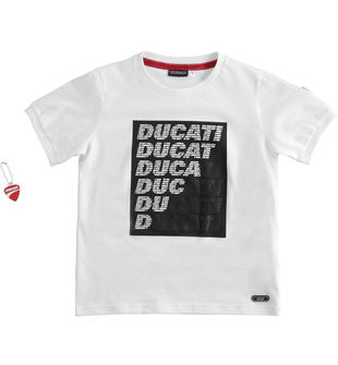 T-shirt 100% cotone bambino con stampa Sarabanda interpreta Ducati sarabanda BIANCO-0113