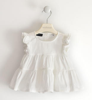 Camicia per bambina con ruches sarabanda BIANCO-0113