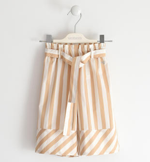 Pantalone per bambina con stampa rigata sarabanda BEIGE-0734
