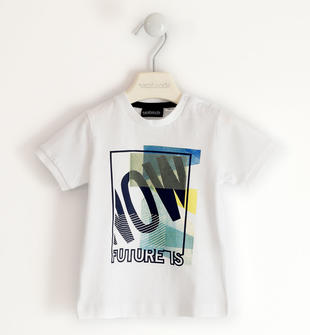 T-shirt 100% cotone per bambino con grafiche diverse sarabanda BIANCO-0113