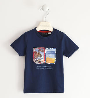 T-shirt 100% cotone per bambino con stampa fotografica sarabanda NAVY-3854