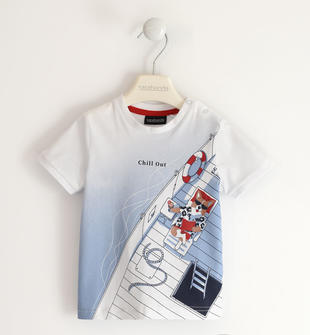 T-shirt per bambino 100% cotone con simpatiche stampe sarabanda BIANCO-0113