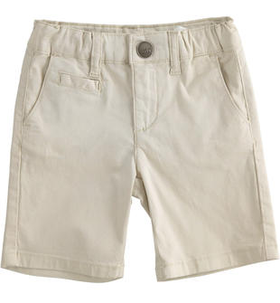Pantalone corto per bambino in twill stretch di cotone sarabanda