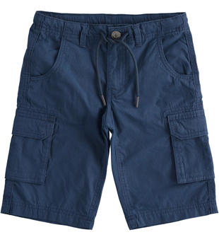 Pantalone corto modello cargo 100% cotone per bambino sarabanda NAVY-3854