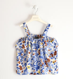 Camicia per bambina fantasia floreale multicolor sarabanda PANNA-MULTICOLOR-6SR6