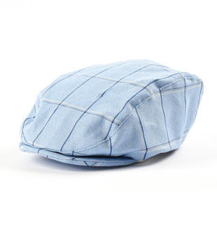 Cappello modello coppola per bambino fantasia check sarabanda AZZURRO-3674