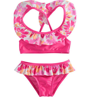 Costume mare due pezzi per bambina con balze floreali sarabanda