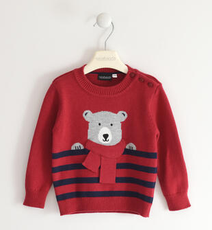 Maglione in tricot per bambino sarabanda ROSSO-2259