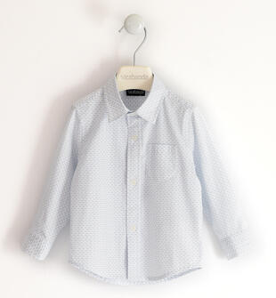 Camicia bambino in popeline stretch sarabanda BIANCO-AZZURRO-6UP3