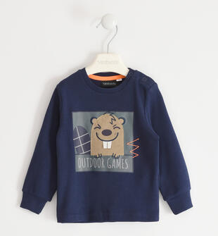 Maglietta bambino con castoro sarabanda NAVY-3854