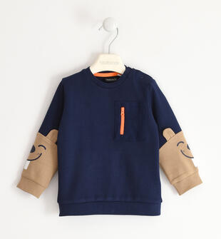 Felpa bambino con stampa castoro sarabanda NAVY-3854