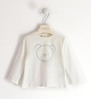 Maglietta bambina con orsetto di paillettes sarabanda
