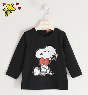 Maglietta bambina capsule Peanuts sarabanda NERO-0658