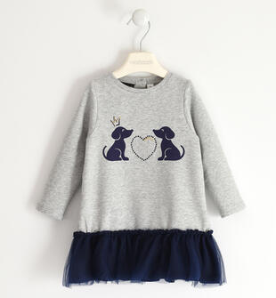 Abito bambina con tulle sarabanda GRIGIO MELANGE-8992